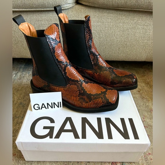 Ganni Shoes - GANNI Faux Snakeskin Chelsea Boot ✨Host Pick✨